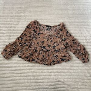 American Eagle Women’s Cottagecore Floral XS Blouse Square Neck Boho Babydoll